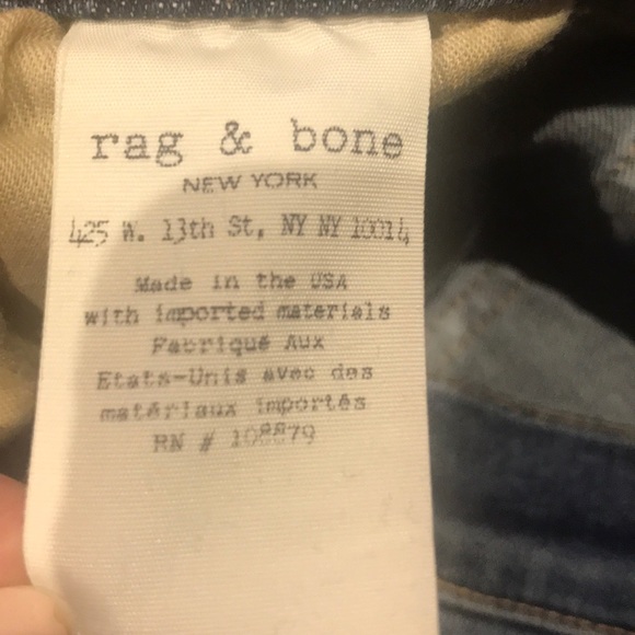 Rag & Bone Jeans high waist-size 27-flare bottom, Made in USA - Picture 7 of 8